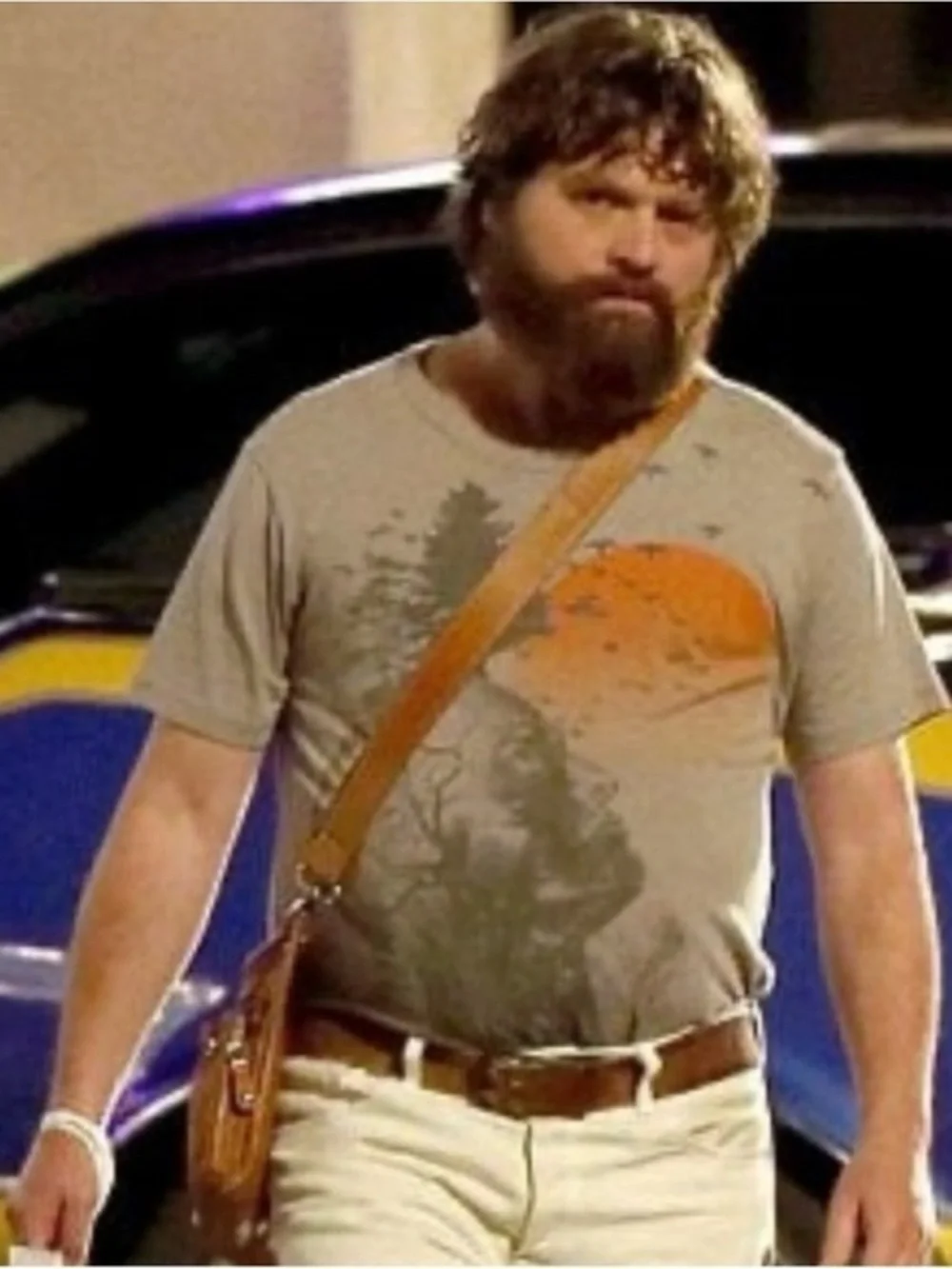 Junk Food Men's The‎ Hangover Alan Human Tree Dark Khaki Tee  Shirt Size Small